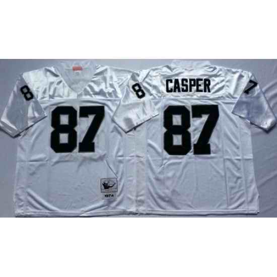 Mitchell And Ness Raiders #87 casper white Throwback Stitched NFL Jersey